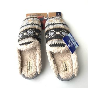 DEAR FOAMS New $36 Womens Large 9-10 Knit Shearling Clog Slippers